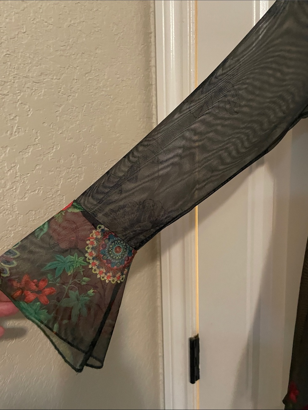 Desigual Black Sheer Floral Border Tunic with Colorful Accents - Picture 6 of 6